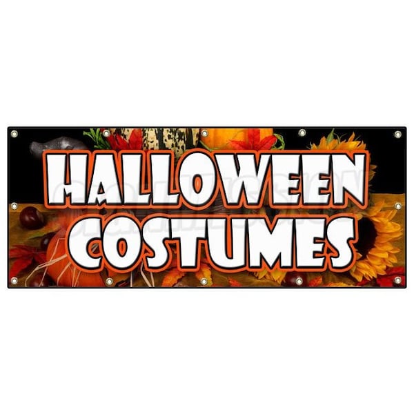 Signmission HALLOWEEN COSTUMES BANNER SIGN masks trick or treat holiday pumpkins B-120 Halloween Costumes - main